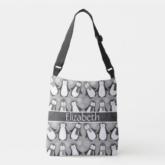 Bolso Cruzado El diseño lindo de los pingüinos del invierno
