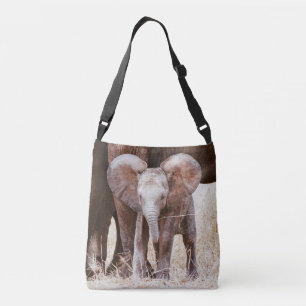 Bolso Cruzado El elefante bebé cuece elefante africano con su ma