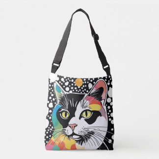 Bolso Cruzado El gato colorido de los sacudidores punteados de l