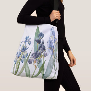 Bolso Cruzado El iris azul botánico del vintage florece la bols