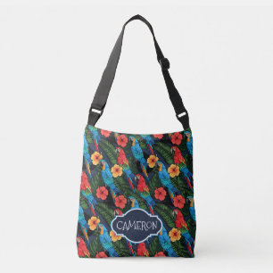 Bolso Cruzado El modelo el   del Macaw y del hibisco añade su