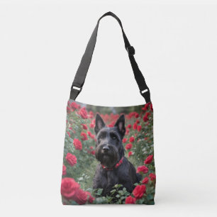 Bolso Cruzado El Oscuro Escocés Terrier En Las Rosas Rojas,