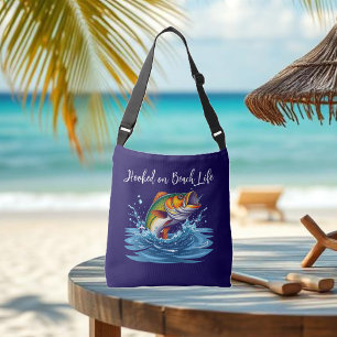 Bolso Cruzado El pescado enganchado en la vida de playa
