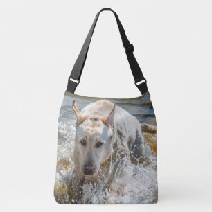 Bolso Cruzado El salpicar amarillo activo de Labrador: