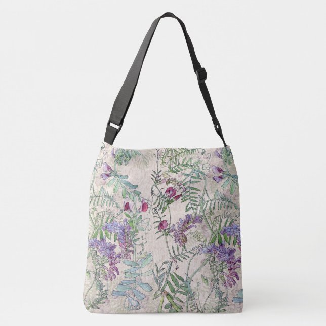 Bolso Cruzado El Wildflower del Lathyrus del guisante de olor (Reverso)