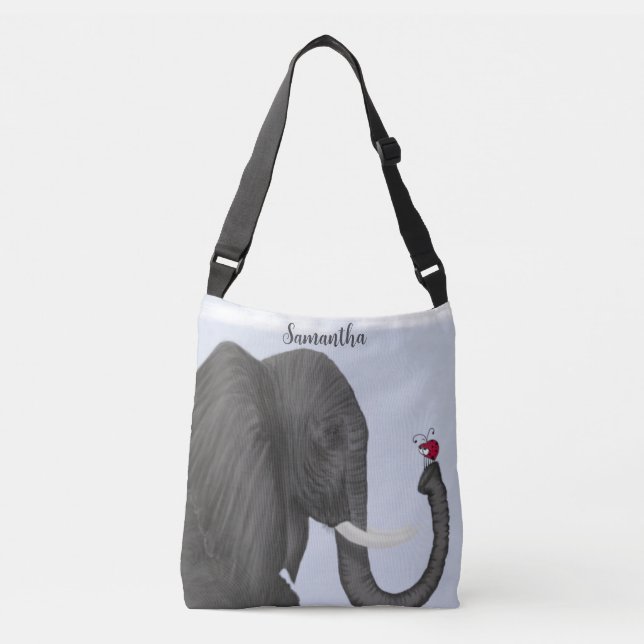 Bolso Cruzado Elefante Adorable y Ladybug Cuaderno (Anverso)
