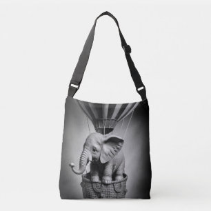 Bolso Cruzado Elefante bebé en un globo de aire caliente