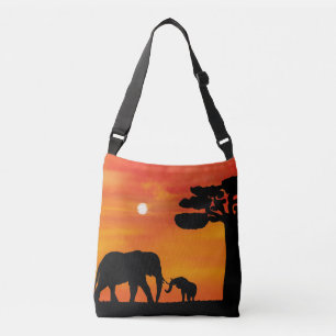 Bolso Cruzado elefante, ,cielo ,animales ,amanecer ,naturaleza ,