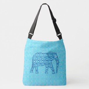 Bolso Cruzado Elefante de la flor de Lotus - turquesa
