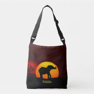 Bolso Cruzado Elefante salvaje y amanecer en la selva