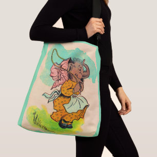 Bolso Cruzado elefante vestido de los años 1930 tocando cuerda d