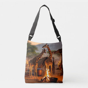 Bolso Cruzado Elegancia en lo salvaje: majestuosa Giraffe Silhou