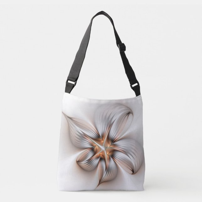 Bolso Cruzado Elegancia floral modernidad Resumen arte fractal (Anverso)