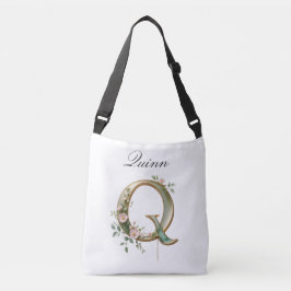 Bolso Cruzado Elegant Gold Floral Letter Q Crossbody Bag