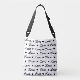 Bolso Cruzado Elegante Amor en Blanco y Negro 