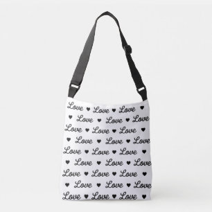 Bolso Cruzado Elegante Amor en Blanco y Negro 