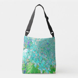Bolso Cruzado Elegante Aqua y Green Limelight Hydrangea Detail