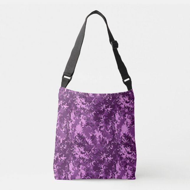 Bolso Cruzado Elegante Asbstract Liquid Art Purple (Anverso)