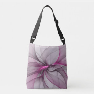 Bolso Cruzado Elegante Caos Moderno Arte Abstracto Fractal Rosa
