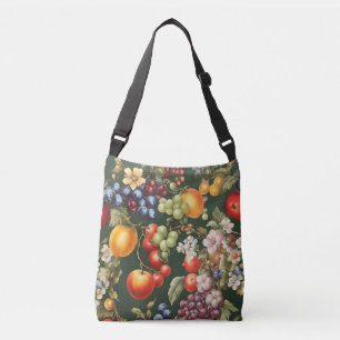 Bolso Cruzado Elegante diseño italiano con frutas y flores