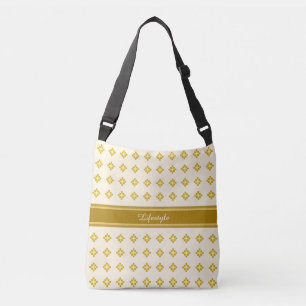 Bolso Cruzado Elegante dorado y marfil