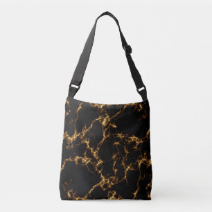Bolso Cruzado Elegante estilo de mármol3 - Oro negro