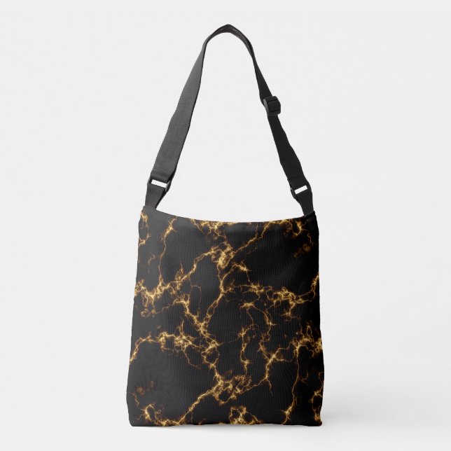 Bolso Cruzado Elegante estilo de mármol3 - Oro negro (Anverso)