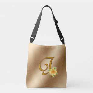 Bolso Cruzado Elegante Floral Gold J