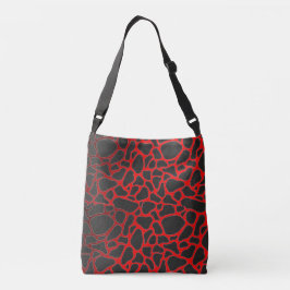 BOLSO CRUZADO ELEGANTE LEOPARO NEGRO ROJO CHEETAH IMPRESIÓN ANIM