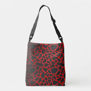 BOLSO CRUZADO ELEGANTE LEOPARO NEGRO ROJO CHEETAH IMPRESIÓN ANIM