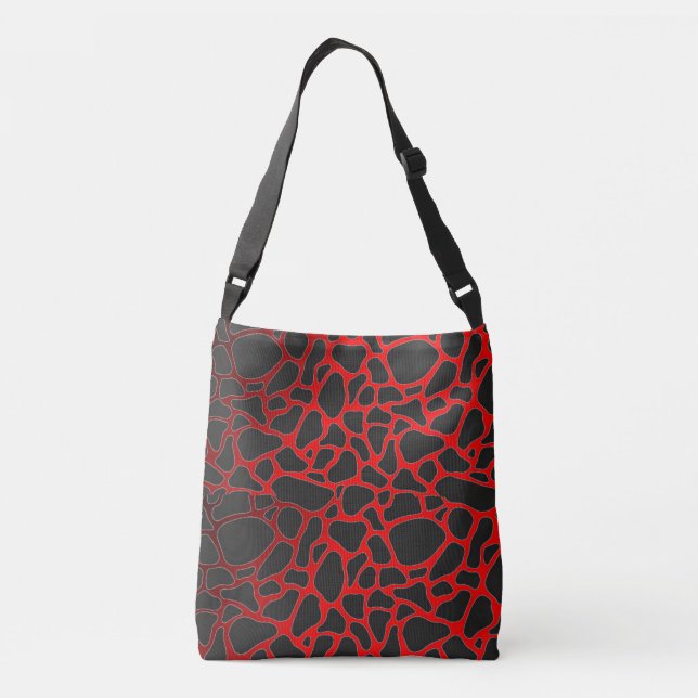 BOLSO CRUZADO ELEGANTE LEOPARO NEGRO ROJO CHEETAH IMPRESIÓN ANIM (Reverso)