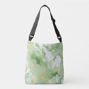 Bolso Cruzado Elegante Marble Verde Faux Gold Efecto 0