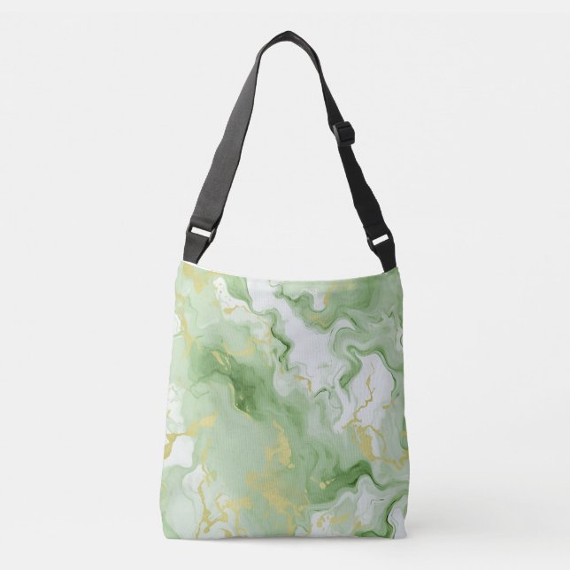 Bolso Cruzado Elegante Marble Verde Faux Gold Efecto 0 (Anverso)