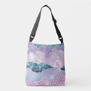 Bolso Cruzado Elegante Monograma Rosa Purpurina rosa Latte Mug C