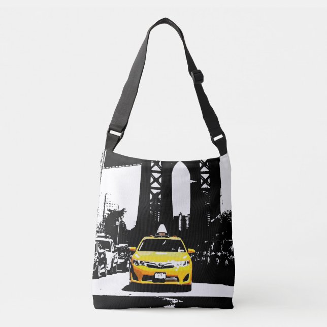Bolso Cruzado Elegante Nueva York Nyc Yellow Taxi Brooklyn (Anverso)