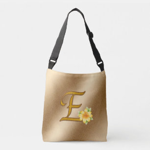 Bolso Cruzado Elegante oro floral E