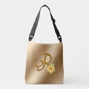Bolso Cruzado Elegante oro floral R