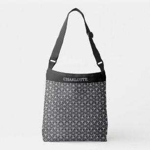 Bolso Cruzado Elegante patrón de estrellas con estilo en negro y