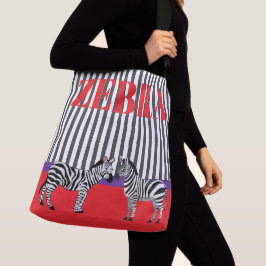 Bolso Cruzado Elegante patrón rayado con rojo cebra púrpura 