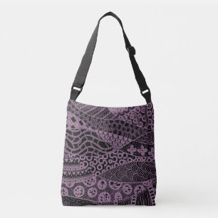 Bolso Cruzado Elegante patrón tribal abstracto geométrico púr