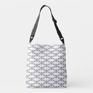 Bolso Cruzado Elegante patrón vectorial en espiral negro sobre b
