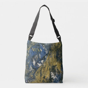 Bolso Cruzado Elegante resumen de oro negro de la marina