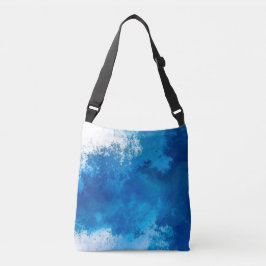 Bolso Cruzado Elegante Resumen Olas del Océano Azul Olas de Arte