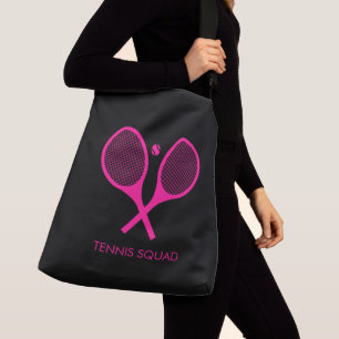 Bolso Cruzado Elegante Tenis Rosa Personalizado Gran Negro