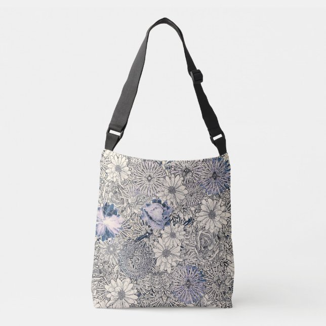 Bolso Cruzado Elegante Vintage Abstract Fondo Floral | (Anverso)