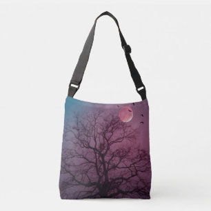Bolso Cruzado Elegante y espeluznante arte de la luna de árbol