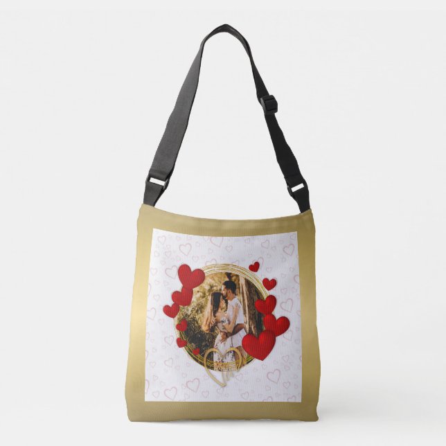 Bolso Cruzado Elegantes San Valentín, Amor, Aniversario Corazón  (Anverso)