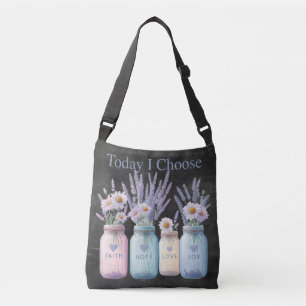 Bolso Cruzado Elegir positividad Mason Jar Faith Esperanza Amor 