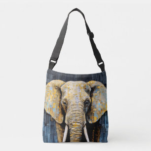 Bolso Cruzado Elephant Animal Art Decó Paint Mosaic