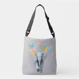 Bolso Cruzado Elephant Vector Pintura Adorable Diversión Reprodu